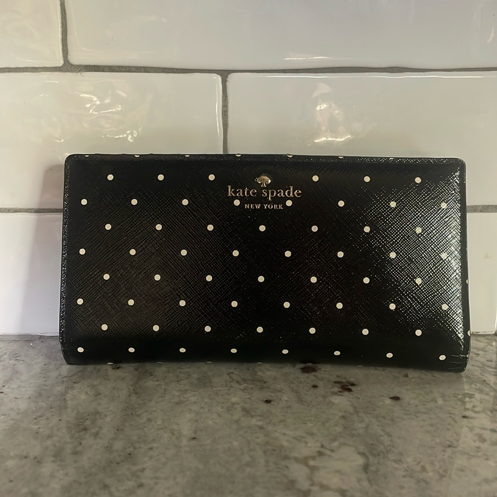 Kate Spade ♠️ black w small cream polka dots!